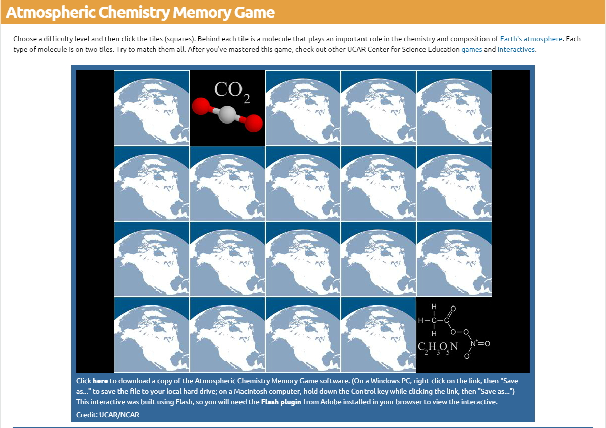 Atmospheric Chemistry Memory Game
