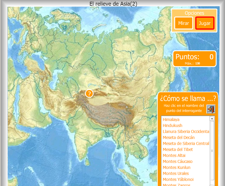 Relieve de Asia - Mapa interactivo 
