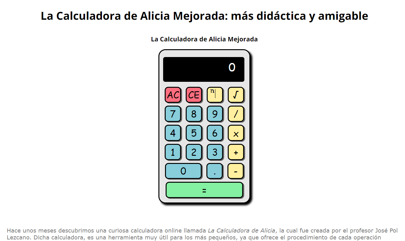 Calculadora de Alicia Mejorada