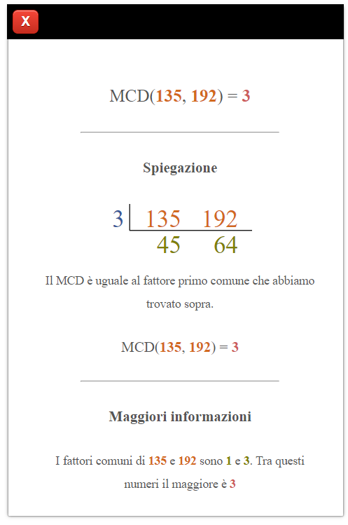 Calcolatore MCD online