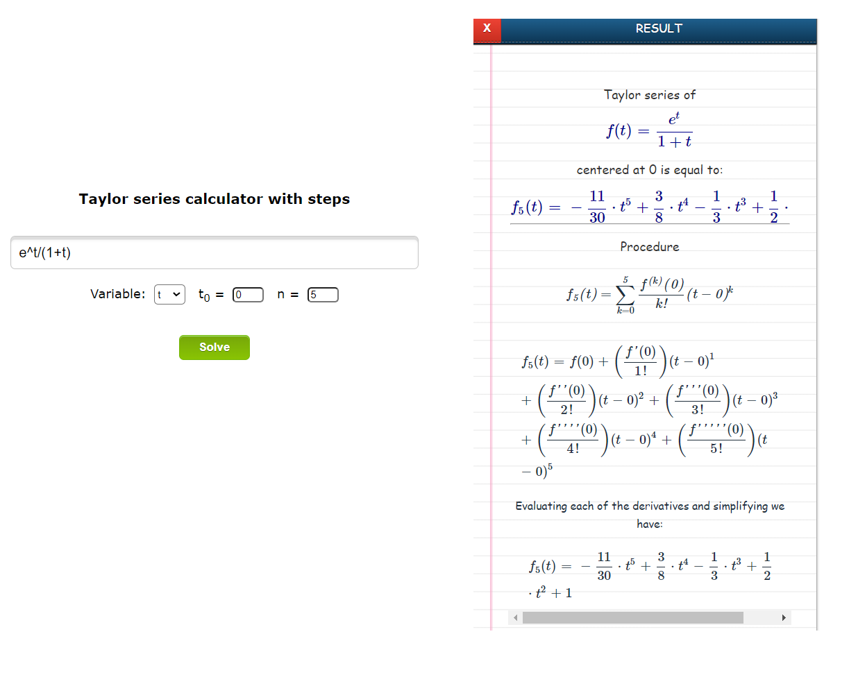 Taylor series expansion calculator