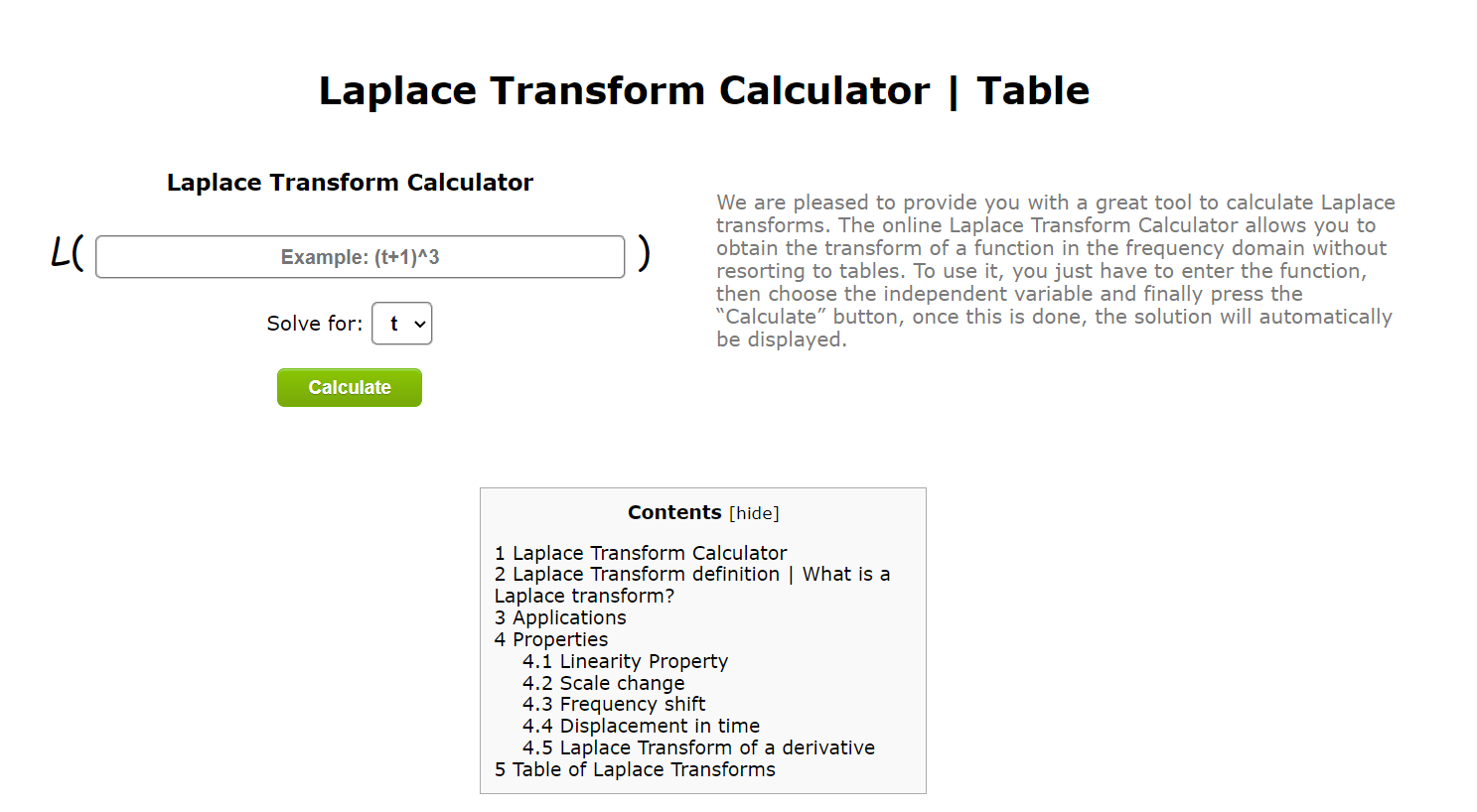 Online Laplace Transform Calculator