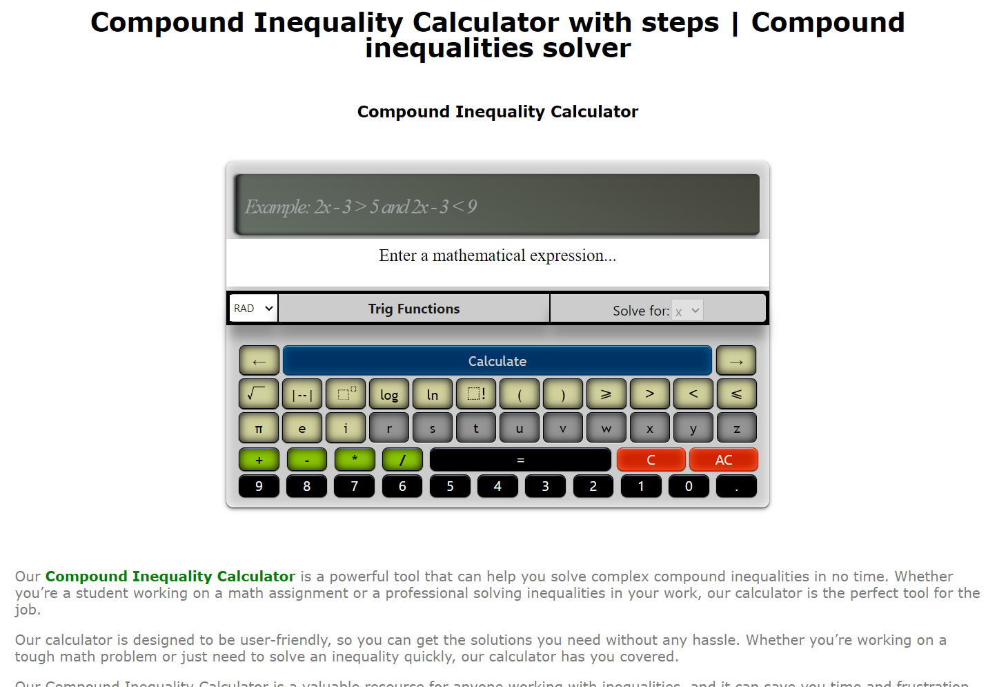Compound inequalities solver