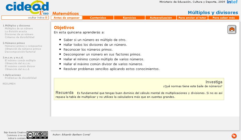 múltiplos y divisores