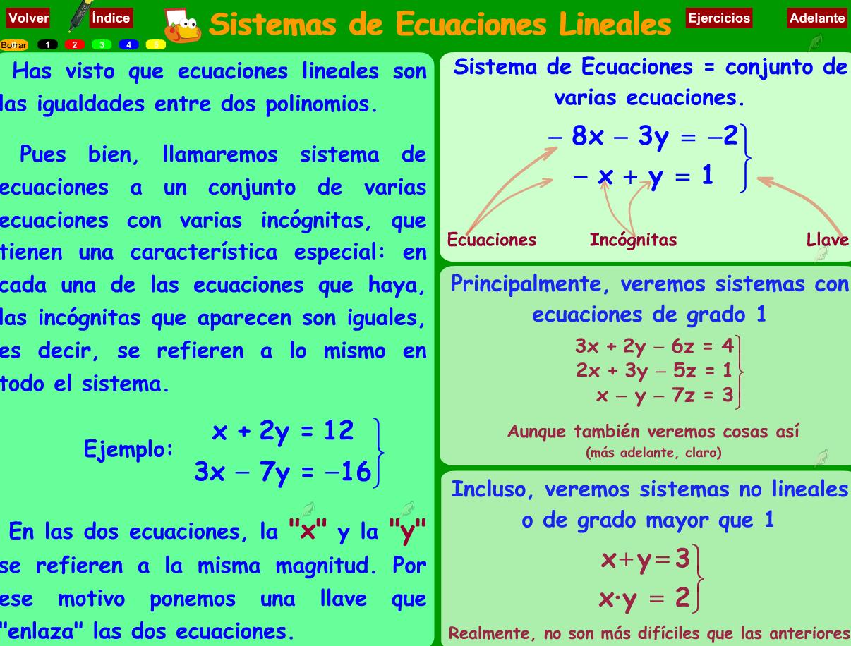 sistemas de ecuaciones