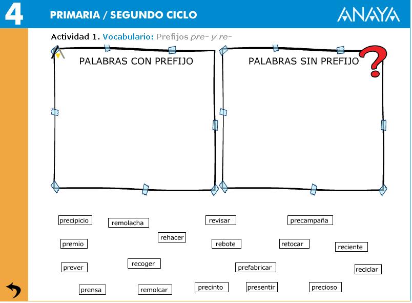Vocabulario: Prefijos pre- y re-. Editorial Anaya - Didactalia ... Vocabulario: Prefijos pre- y re-. Editorial Anaya - Didactalia ...