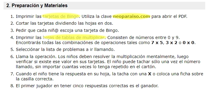 Bingo de fracciones (neoparaiso.com)