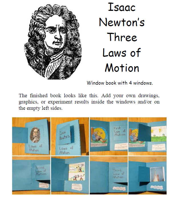 Newton's Three Laws of Motion Window Book (Homeschool Share)