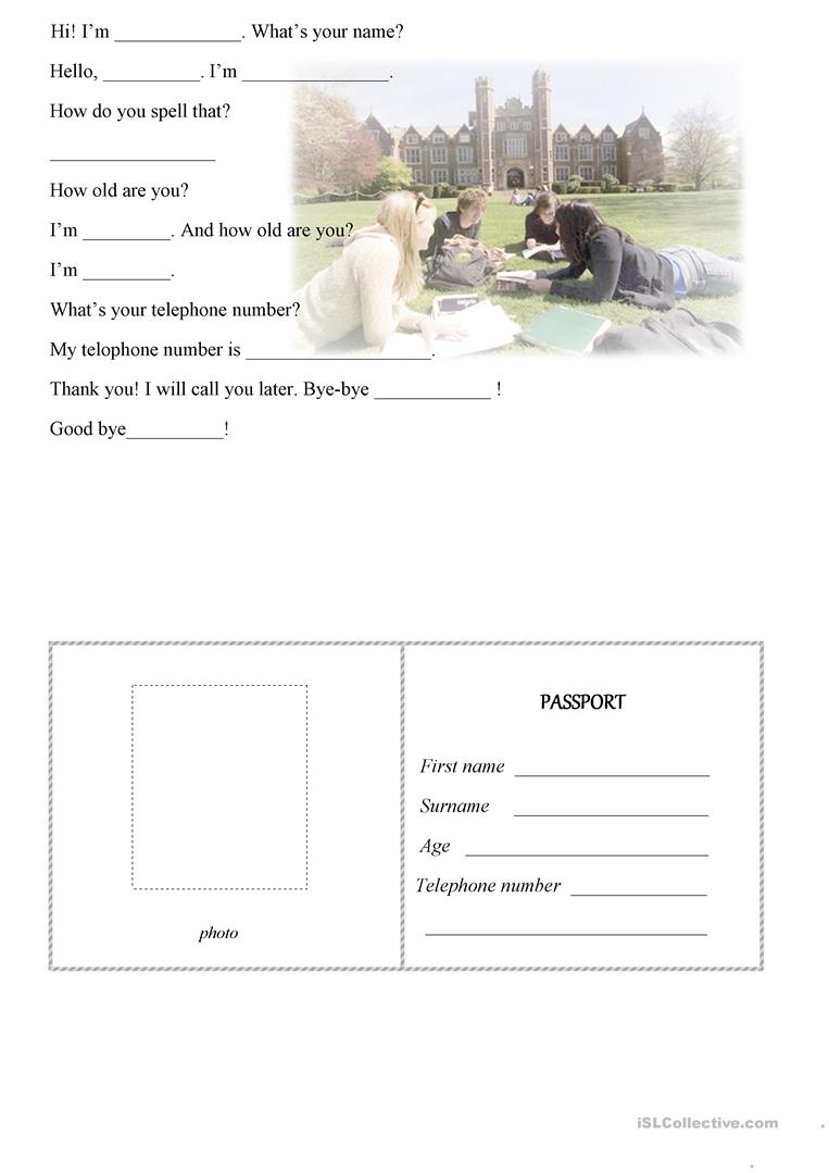 What's your name? Passport worksheet (iSLCollective)