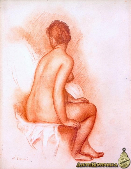 Bañista desnuda sentada (Pierre Auguste Renoir )