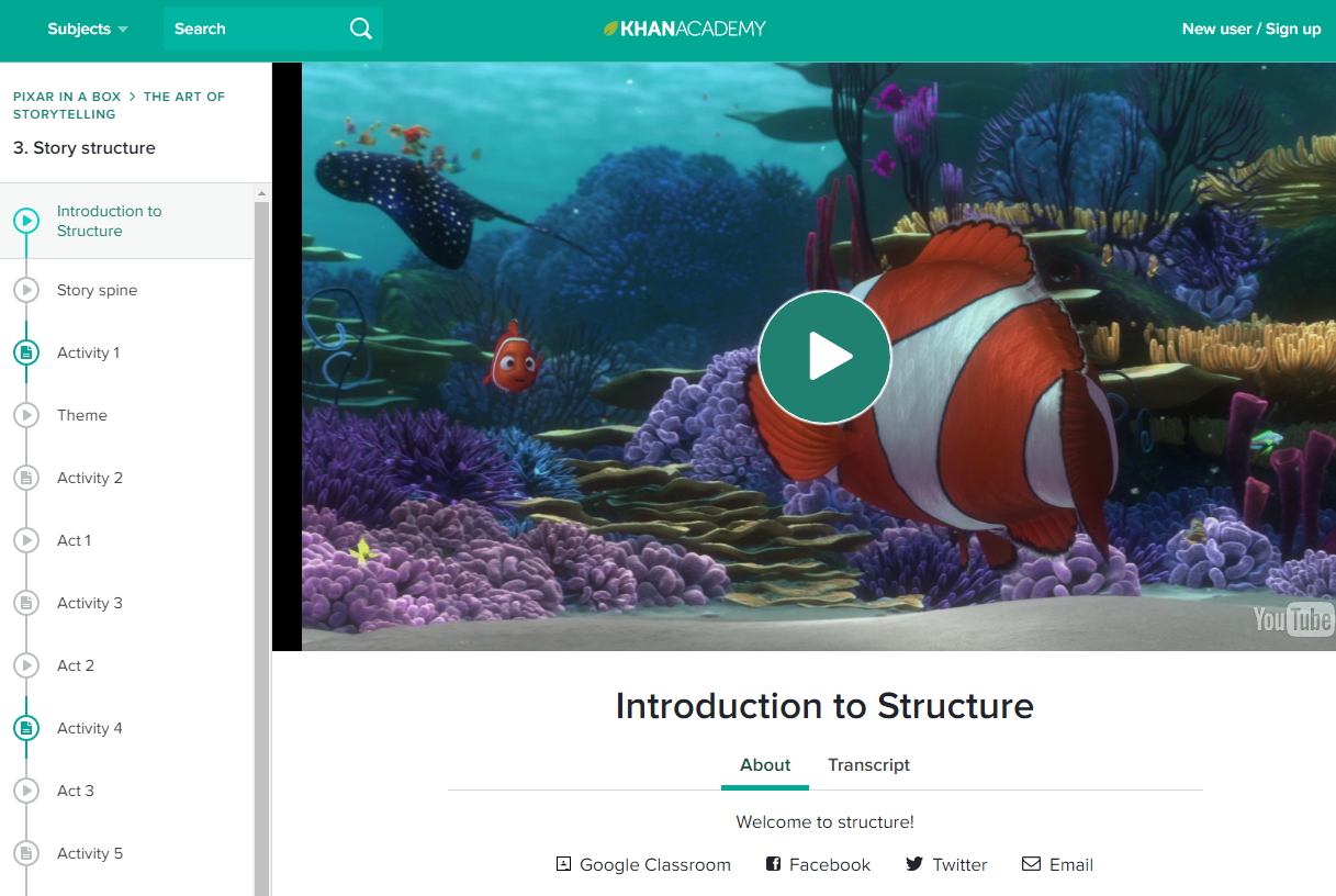 Want to tell a story? Start with structure (Khan Academy)