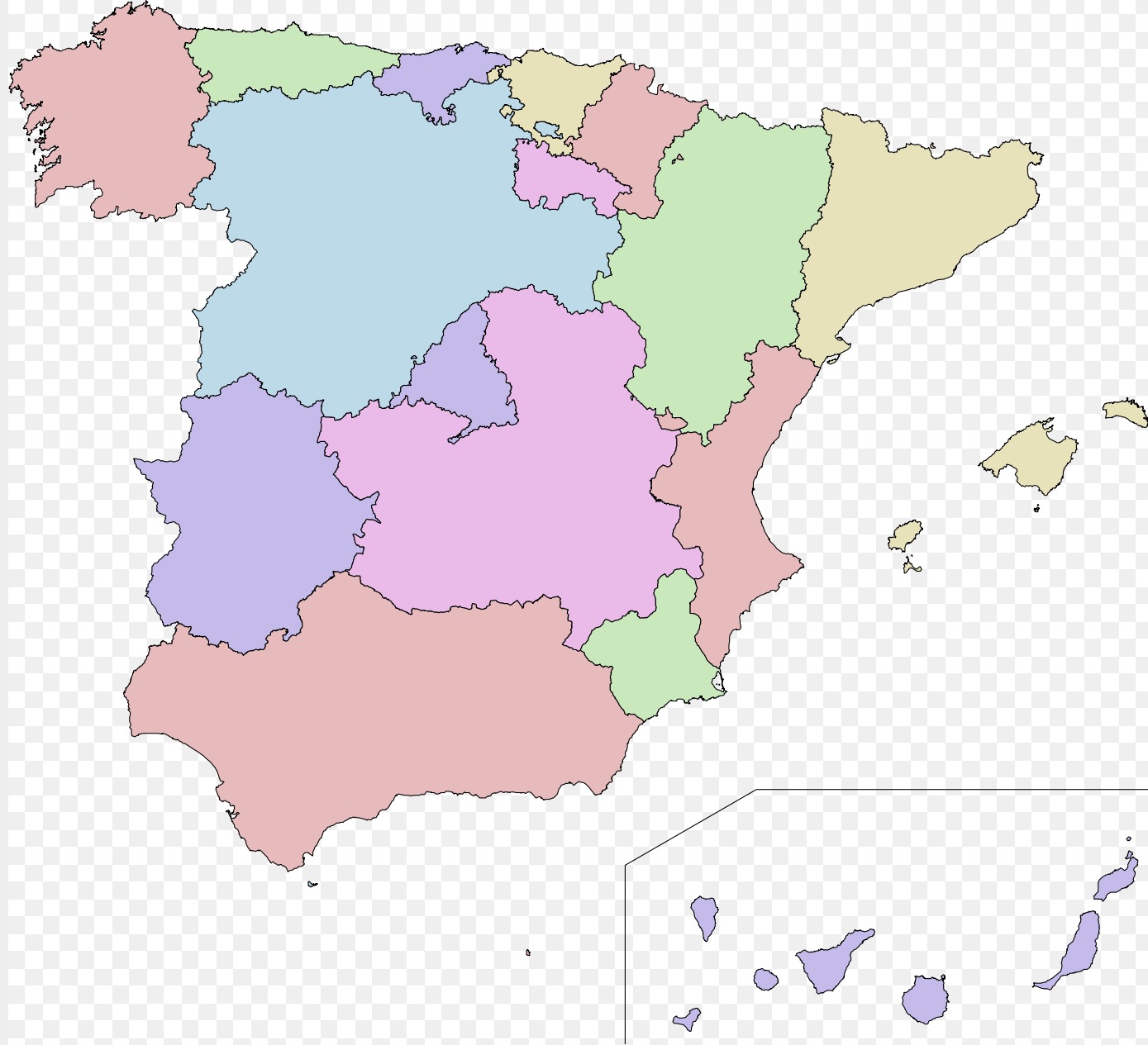 Mapa político España(comunidades autónomas)