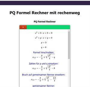 PQ-formel rechner