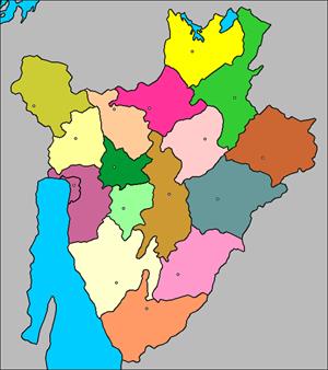 Mapa interactivo de Burundi: provincias y capitales (luventicus.org)