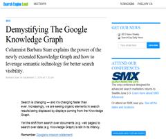 Demystifying The Google Knowledge Graph. Barbara Starr