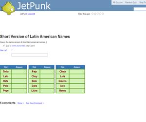 Short Version of Latin American Names