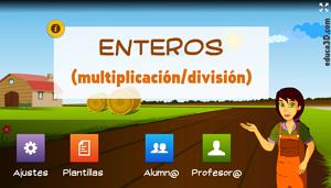 Enteros (multiplicaciones/divisiones) - Unidad interactiva