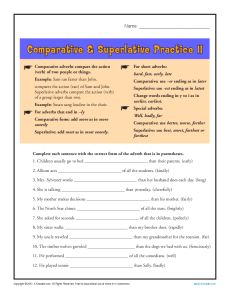 Comparative and Superlative Practice 2