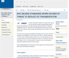 W3C comienza a trabajar en estándares de Web de las cosas (WoT) para reducir la fragmentación de la Internet de las Cosas (IoT)