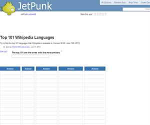 Top 101 Wikipedia Languages