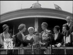 Amelia Earhart vuelve tras su vuelo transatlántico de Nueva Escocia a Irlanda en 1932 (MIRC Digital Video Repository)