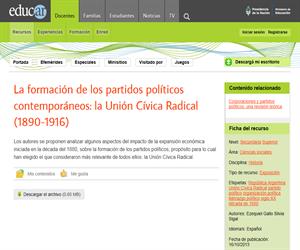La formación de los partidos políticos contemporáneos : la Unión Cívica Radical (1890-1916)