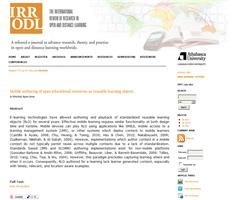 Mobile authoring of open educational resources as reusable learning objects | IRR ODL