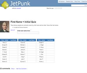 First Name + Initial Quiz