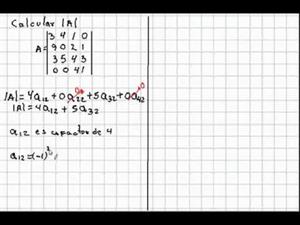 Determinante de una matriz de 3 x 3 y 4 x 4. Método de los Cofactores