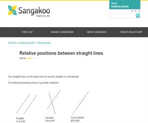 Relative positions between straight lines