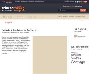 Acta de la fundación de Santiago (Educarchile)