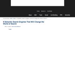 "9 Semantic Search Engines That Will Change the World of Search", artículo sobre buscadores semánticos de Arun Radhakrishnan en Search Engine Journal