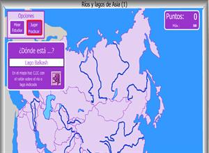 Rios y lagos de Asia - Mapa interactivo