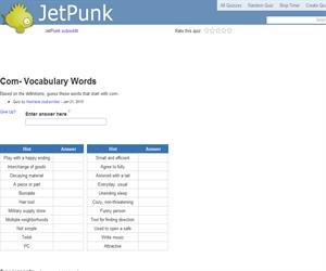 Com- Vocabulary Words