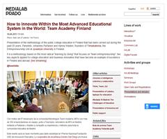 Cómo innovar dentro del sistema educativo más avanzado del mundo: Team Academy Finlandia | MediaLab