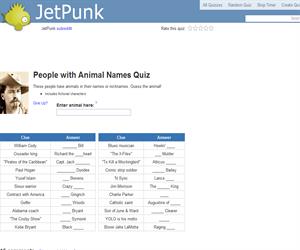 People with Animal Names Quiz