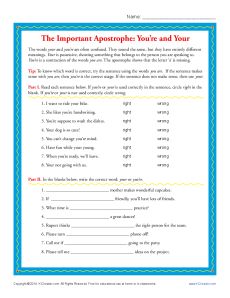 The Important Apostrophe: You’re and Your