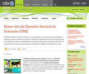 Nuevo sitio del Operativo Nacional de Evaluación (ONE)