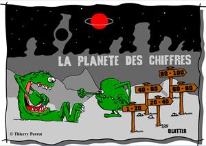 Le planete des chiffres: juego para practicar los números en francés