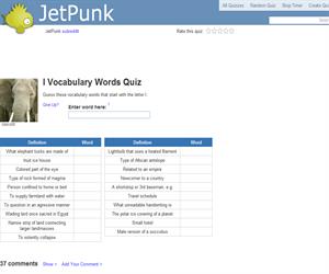 I Vocabulary Words Quiz