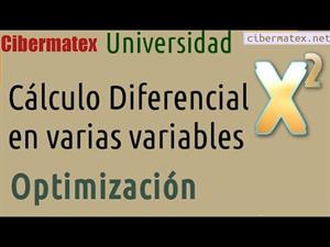 Cálculo Diferencial Varias Variables. Optimización. Cibermatex