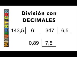 Aritmética : Divisiones con números decimales