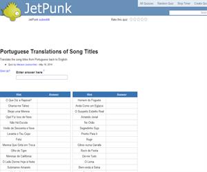 Portuguese Translations of Song Titles