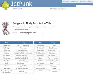 Songs with Body Parts in the Title