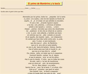 52ª Ficha de ortografía de Don Quijote de la Mancha