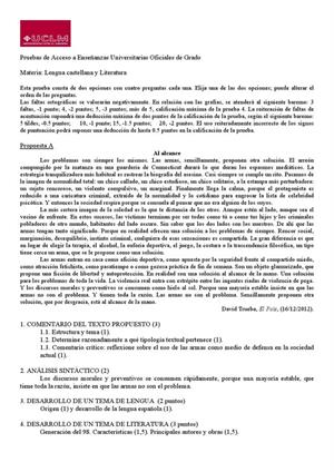 Examen de Selectividad: Lengua castellana y su Literatura. Castilla-La Mancha. Convocatoria Septiembre 2013