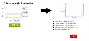Calcolare il volume del parallelepipedo online