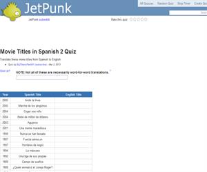 Movie Titles in Spanish 2 Quiz