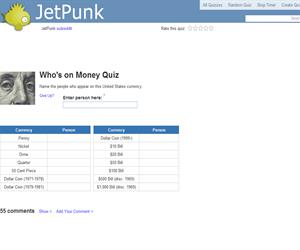 Who's on Money Quiz