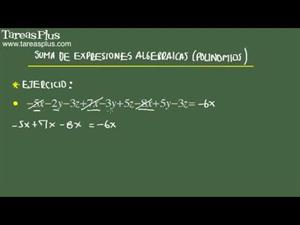 Suma de expresiones algebraicas problema 8 de 15 (Tareas Plus)
